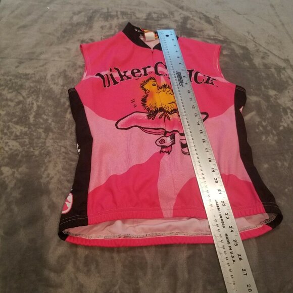 World Jerseys Women's Large Pink Full-Zip Sleeveless Cycling Jersey Biker Chick - Picture 8 of 8
